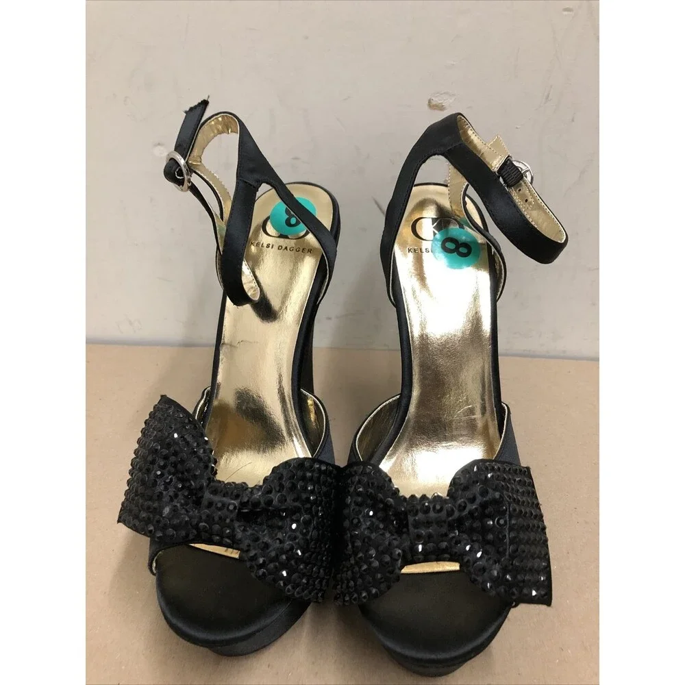 NWOB Kelsi Dagger Cayda Rhinestone Bow Wedge